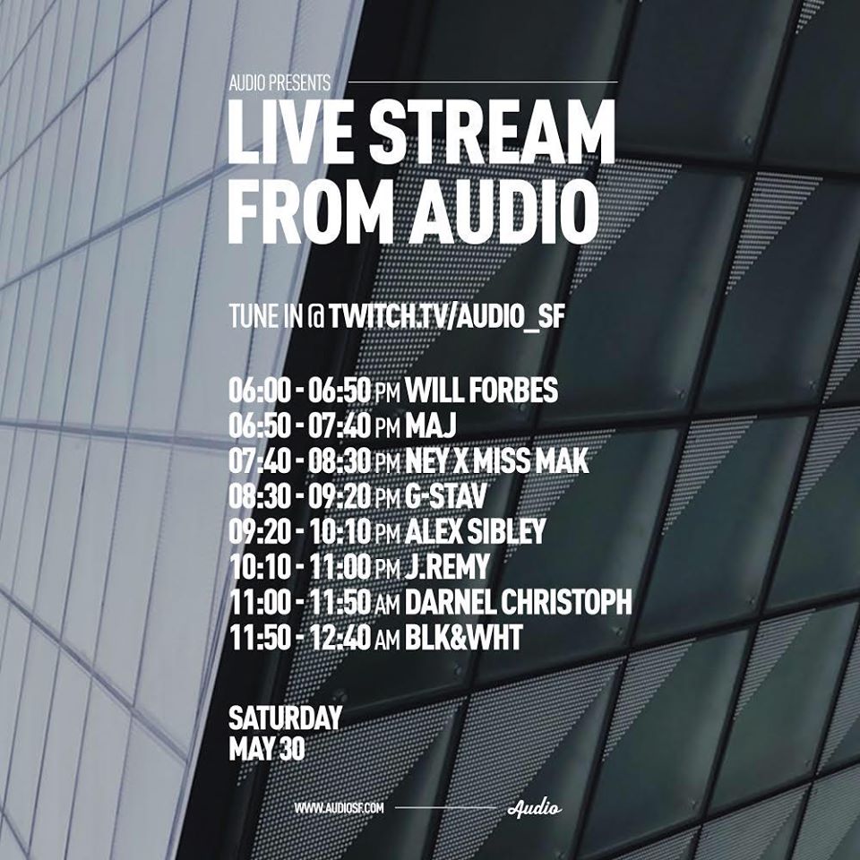 Audio SF Live Stream Set Times showfomo livestreams not to miss